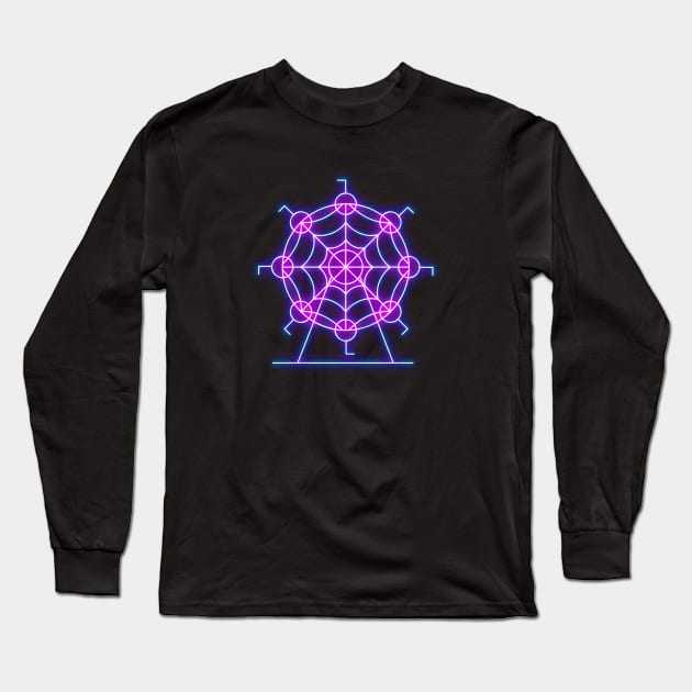 Neon Ferris Wheel Long Sleeve T-Shirt by JadeGair